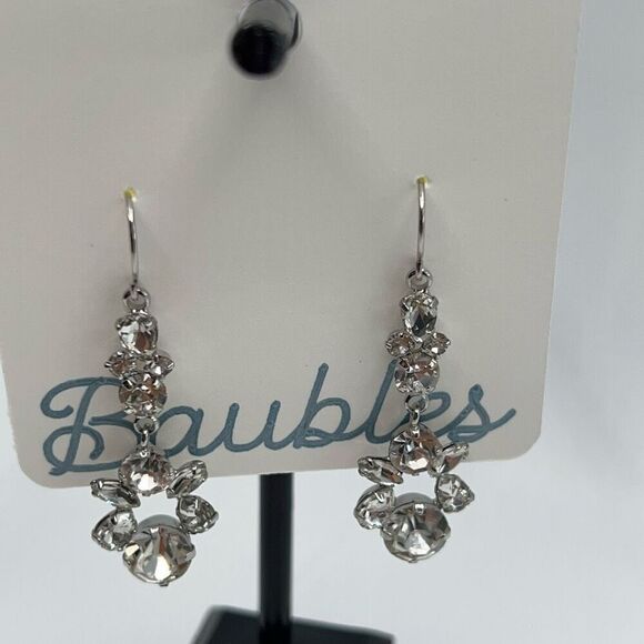 Baubles Silver & Clear Austrian Crystal Chandelier Earrings - Picture 4 of 8